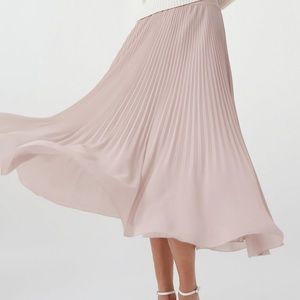 Wilfred pleated twirl midi skirt - size xs, color light Silver grey